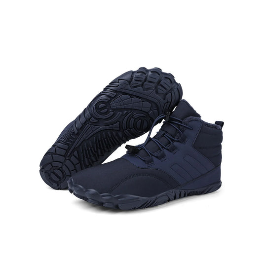 Natural barefoot shoes for men and women in dark blue, with flexible sole for healthy posture