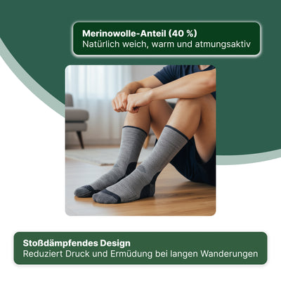 Merino Wool Outdoor Socks – Warm, Breathable & Shock-Absorbing Hiking Socks