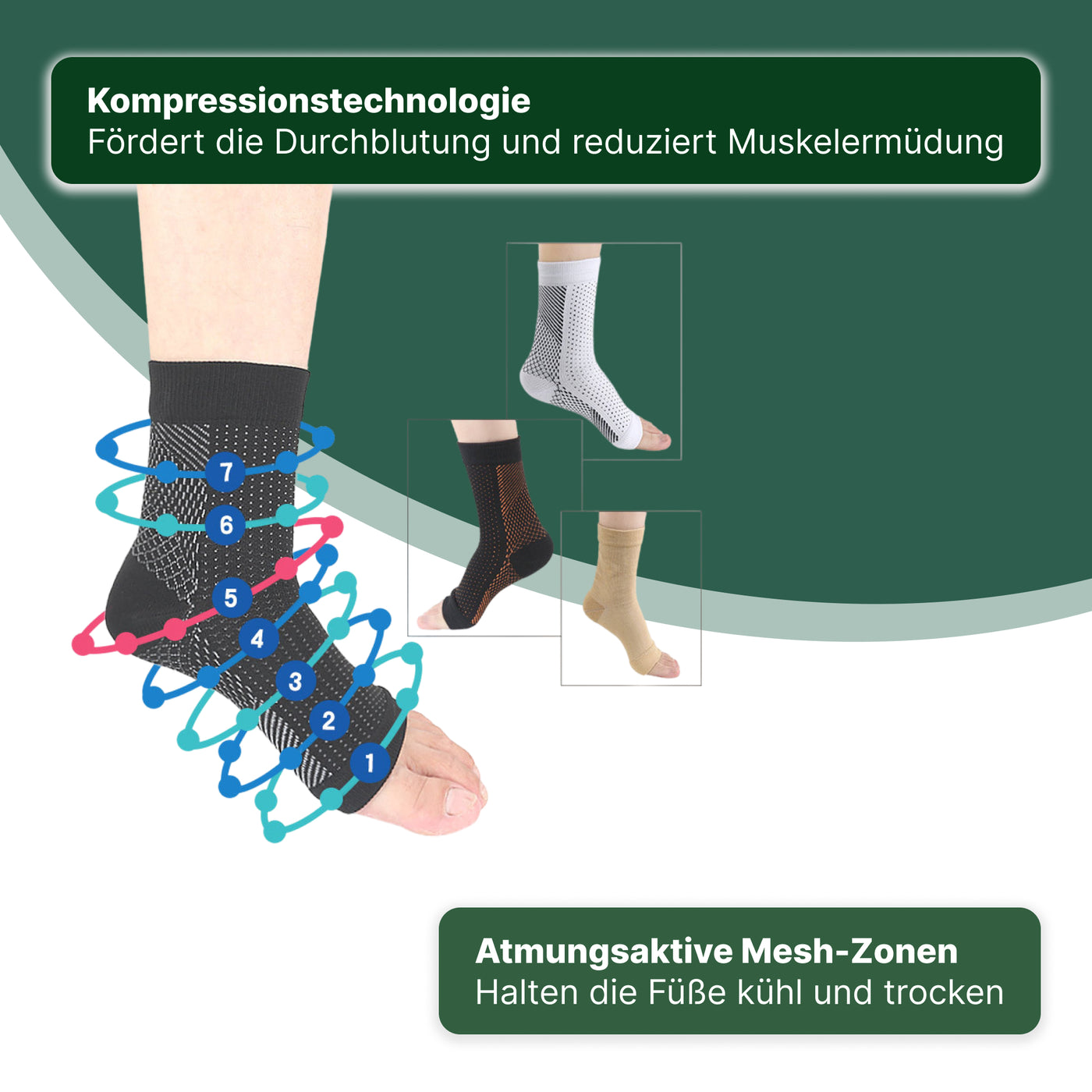 Compression Support Socks – Breathable Pressure Relief for Sports & Daily Comfort