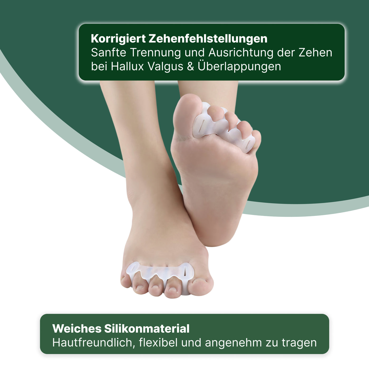 Soft Silicone Toe Spacer – Bunion Pain Relief & Toe Straightener